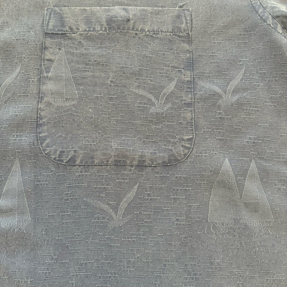 Tommy Bahama 100% SILK Blue Sailboat Bird Print Button Up Relax Fit Shirt B5/9 - Picture 4 of 11